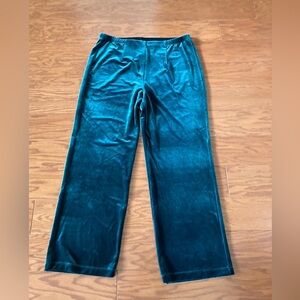 Chico's Travelers Velour No Tummy Pant Size 2R L 12 Velvet Enchanted Forest NWT